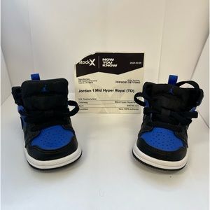 Original infants Jordan’s blue and black size two never worm